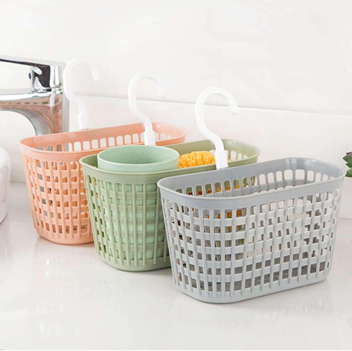 Zerodeko Shower Storage Basket with Rotatable Hook