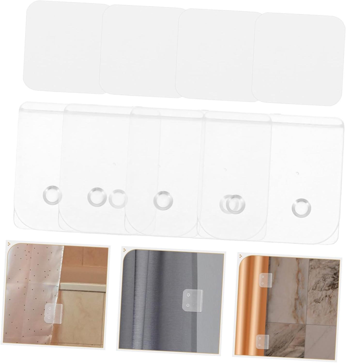 4 Pack ABS Shower Curtain Keepers Self Adhesive Clips
