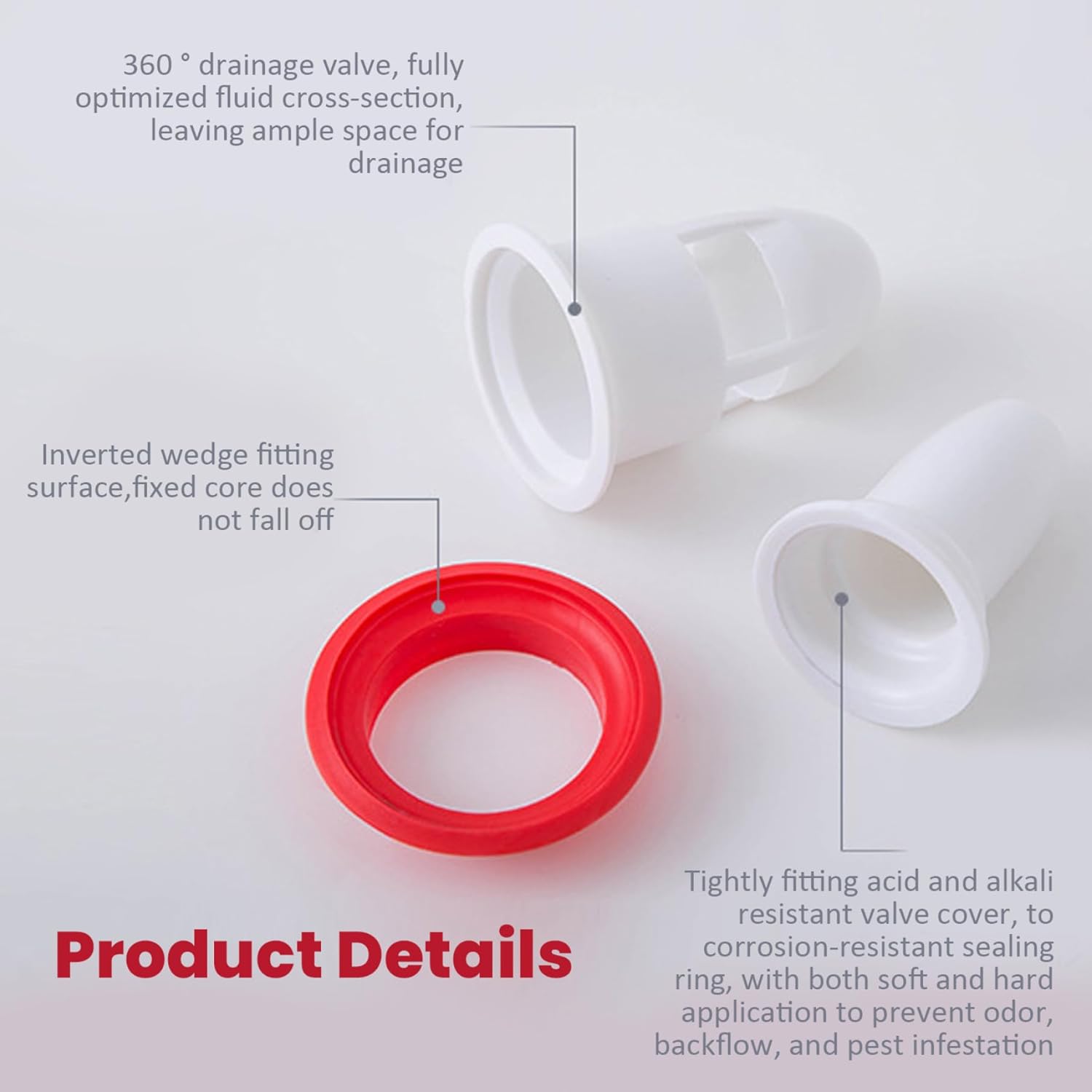 2PCS Floor Drain Backflow Preventer with Anti-odor and Antiblocking Function