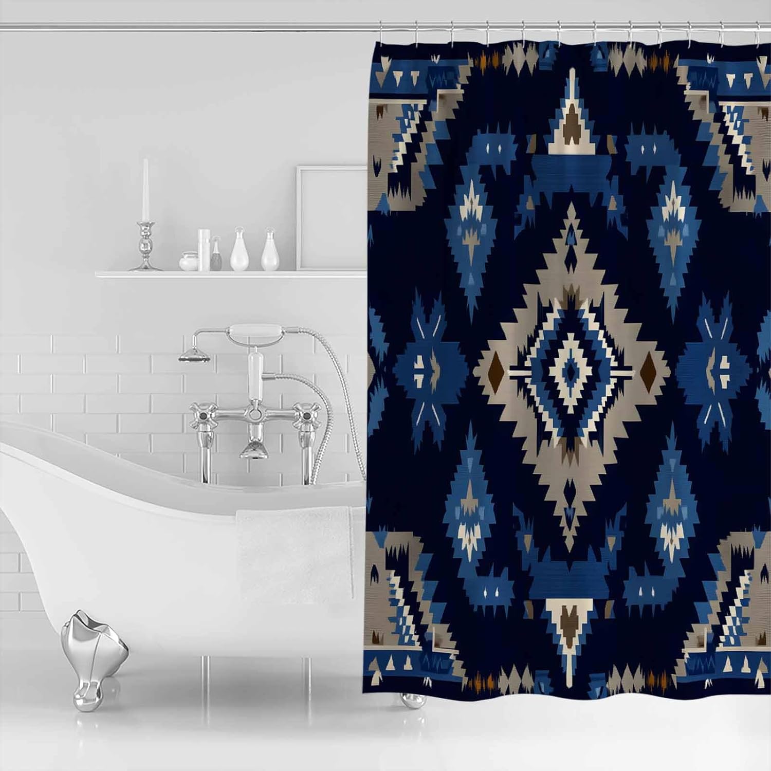 ZOE GARDEN Southwest Shower Curtain Set 72x72 1