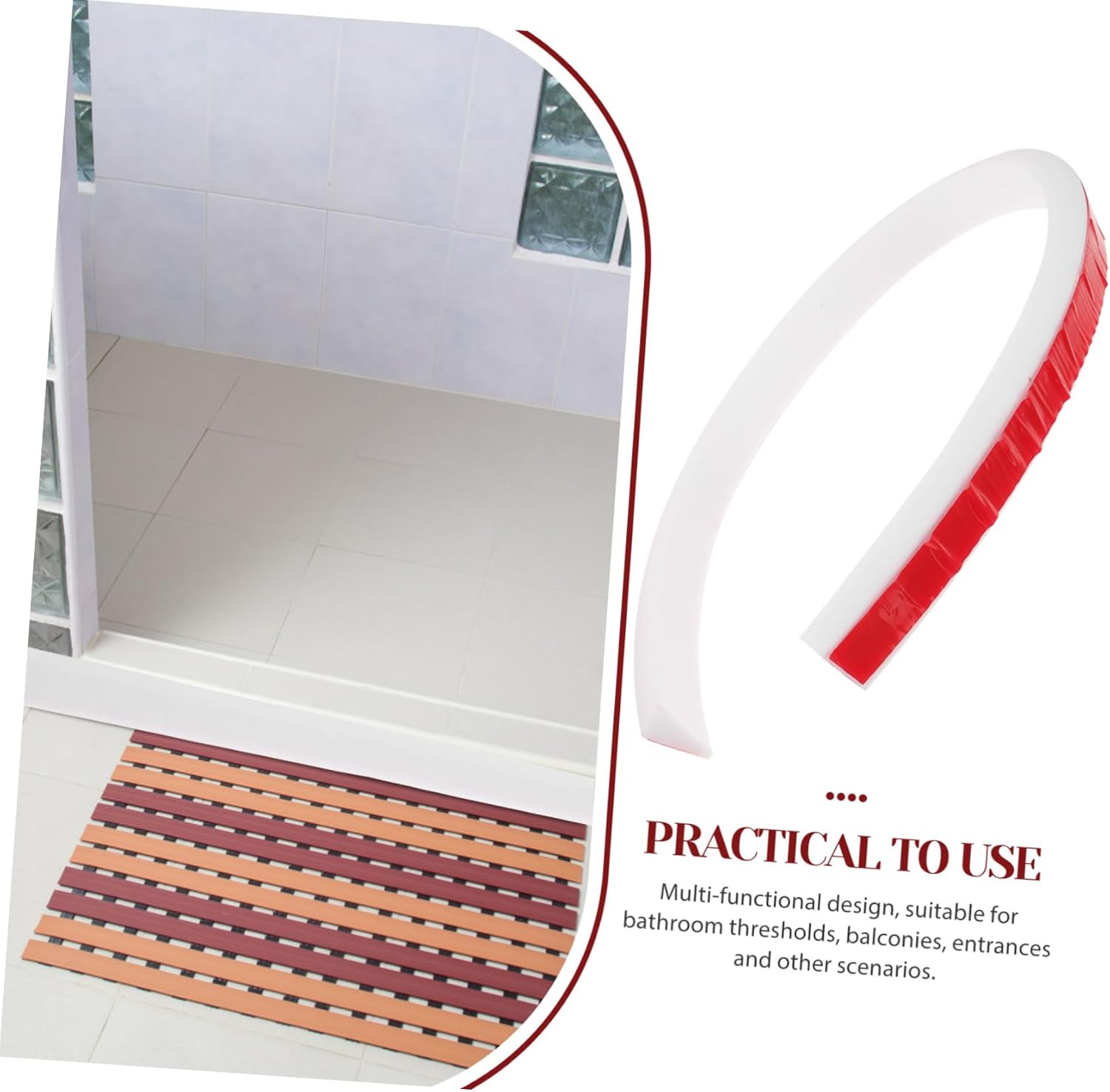 Homoyoyo Water Retaining Strip for Bathtub Shower Door Seal 50cm