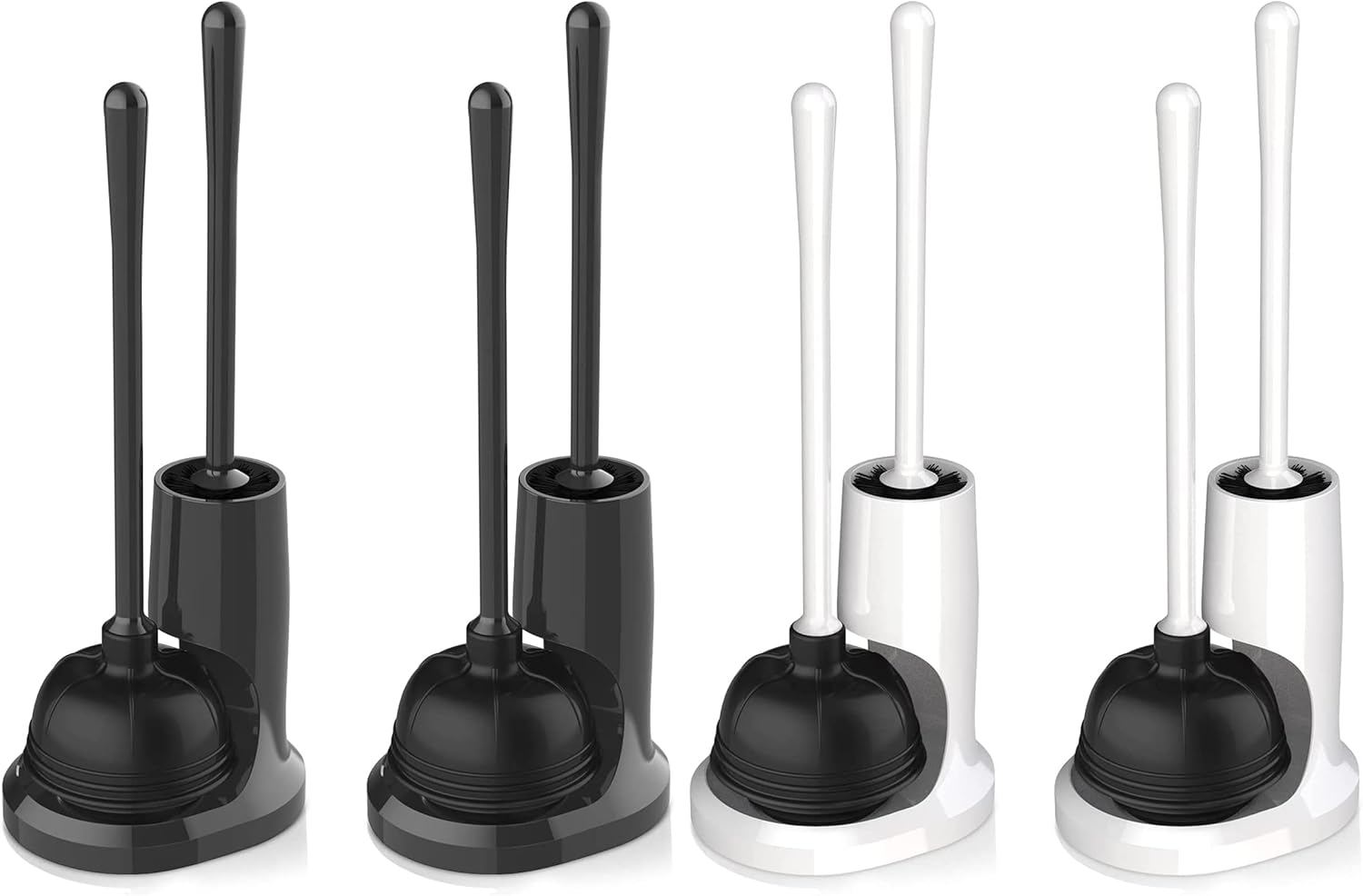 UPTRONIC 4 Pack Toilet Plunger and Brush Set