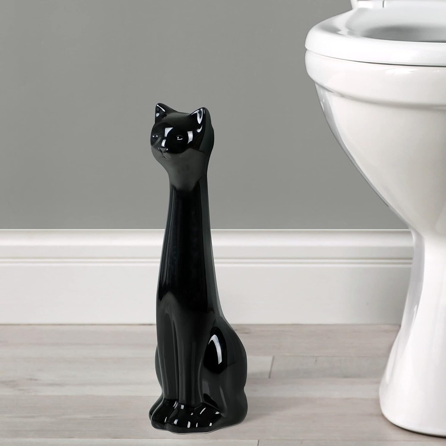 Allure Home Creation Black Cat Toilet Brush Holder and Brush Set 1