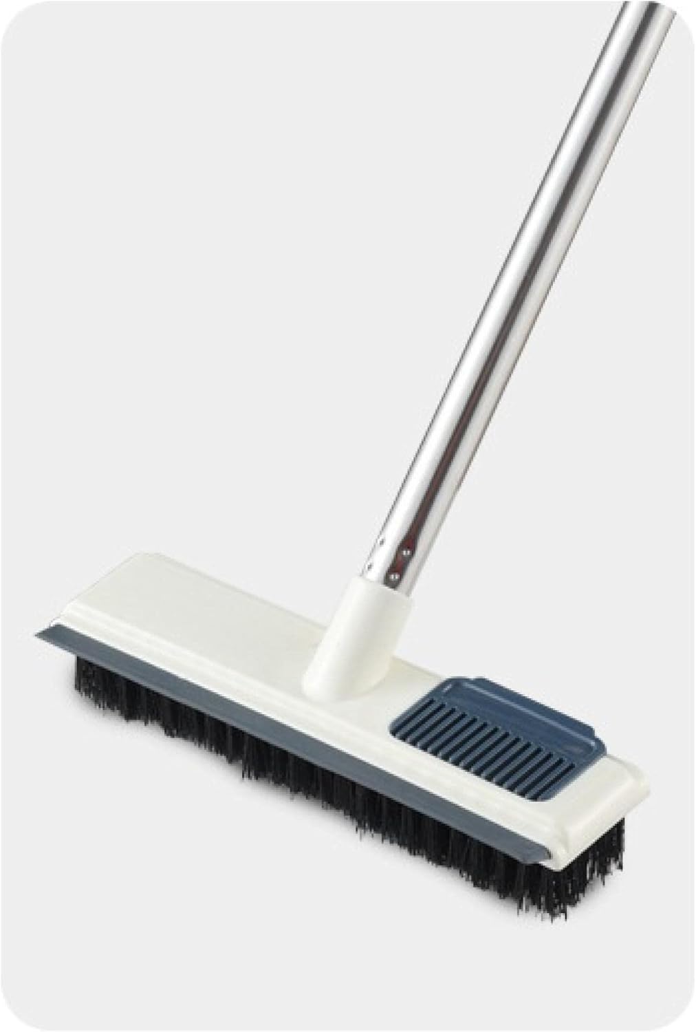 NA Bathroom Floor Brush with Long Handle and Dual-Purpose Wiper