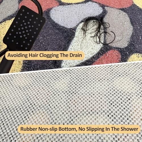 HAPACE Non Slip Shower Mat with Drain Holes 24x16 Inch