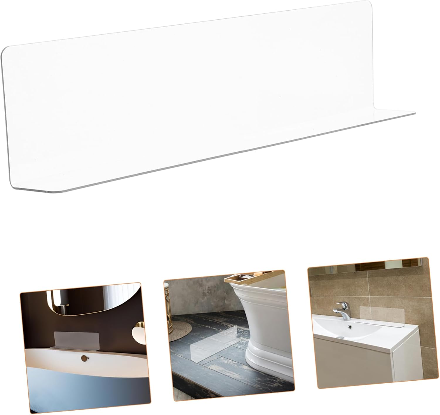 Amosfun Shower Water Guard Corner Splash Barrier for Bathtub