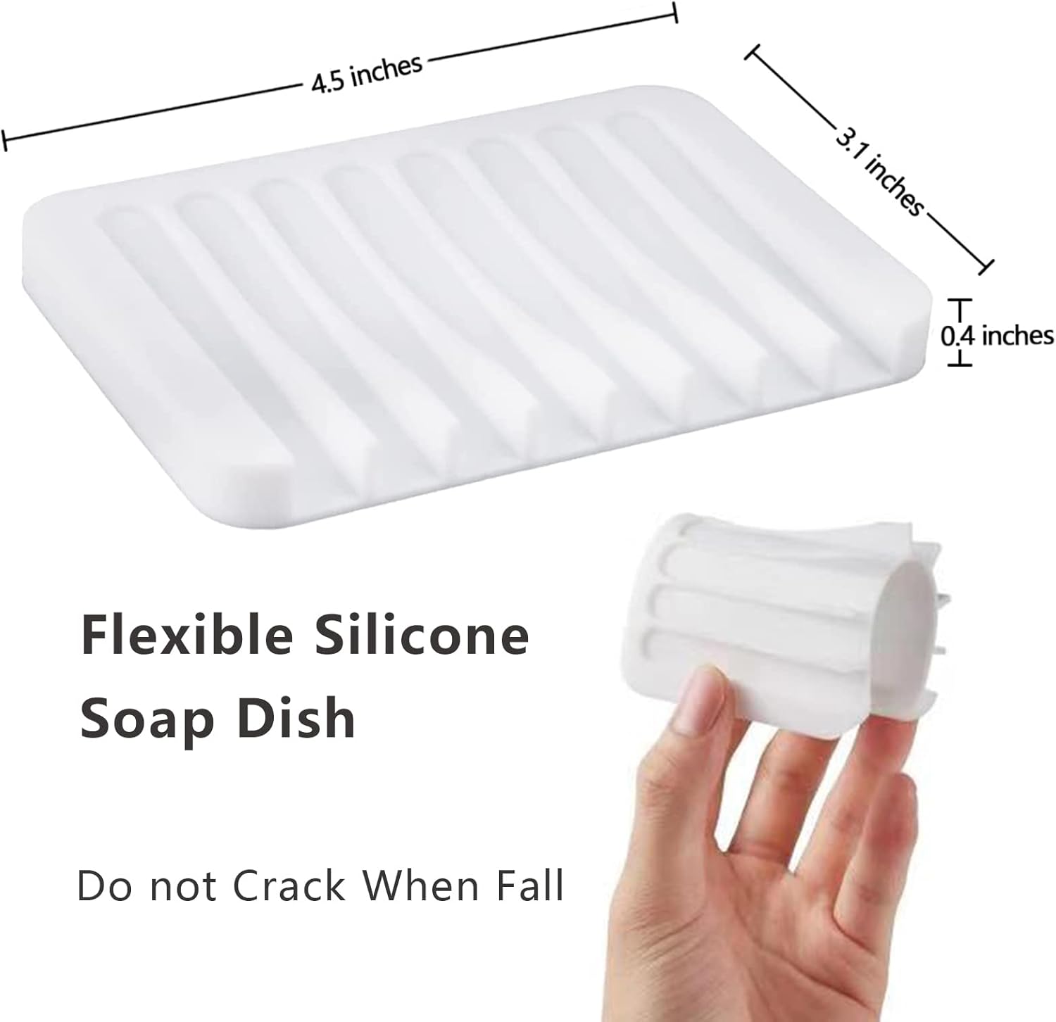 KAJUDA 2PCS Self Draining Soap Dishes with Anti-Slip Design