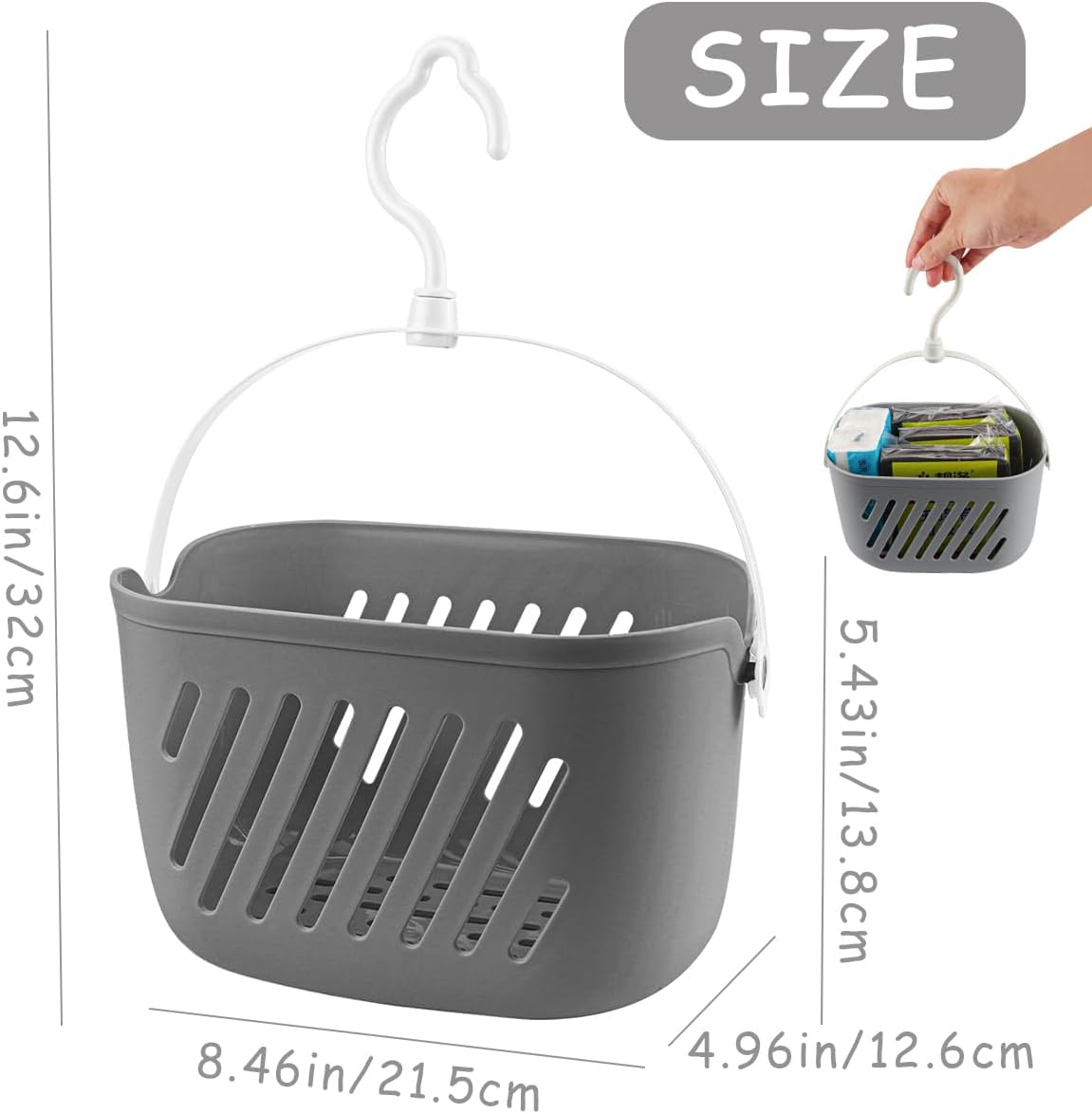LNQ LUNIQI Hanging Shower Caddy with Hook and Storage Basket
