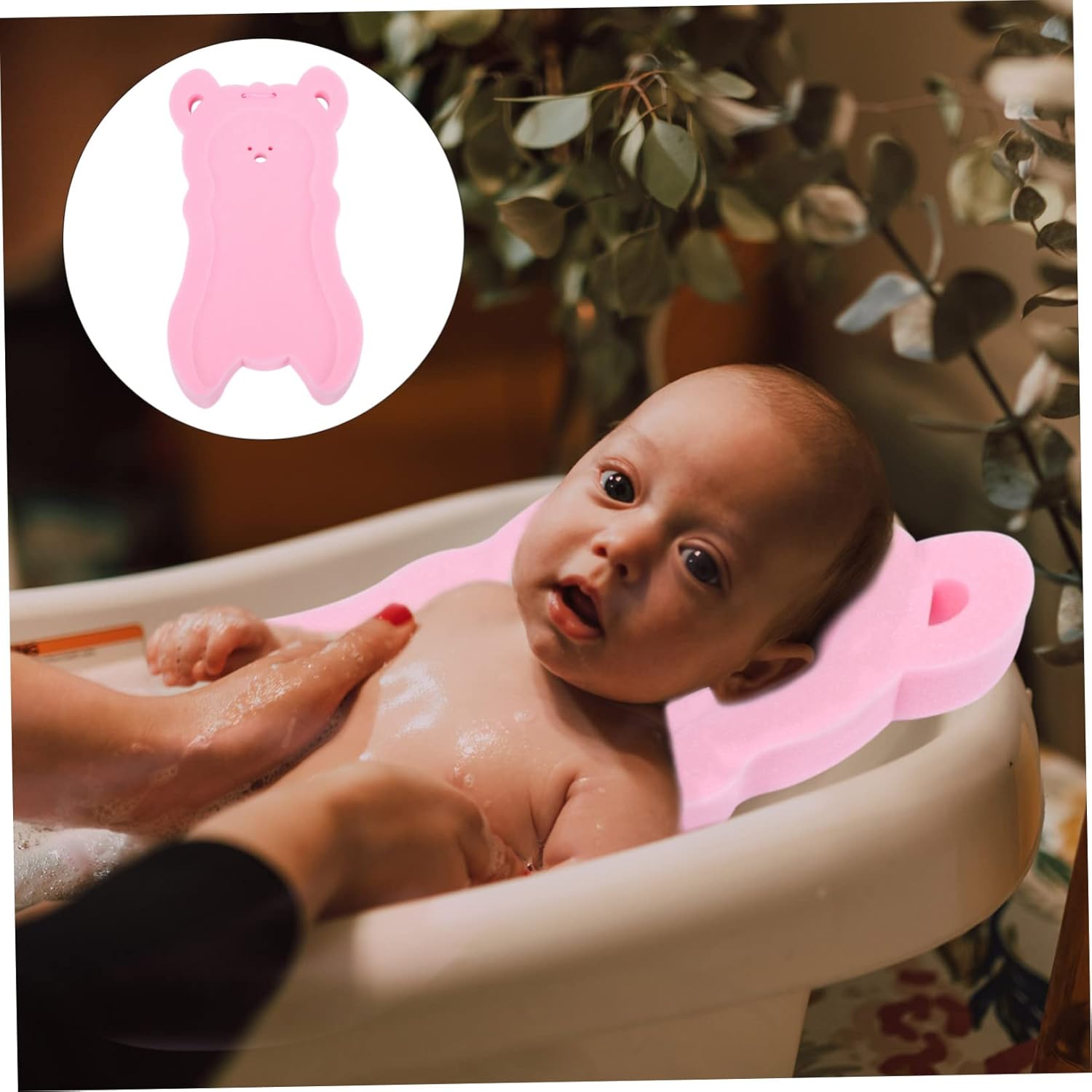Hoement Baby Sponge Mat Non-Slip Bath Cushion Pink 1