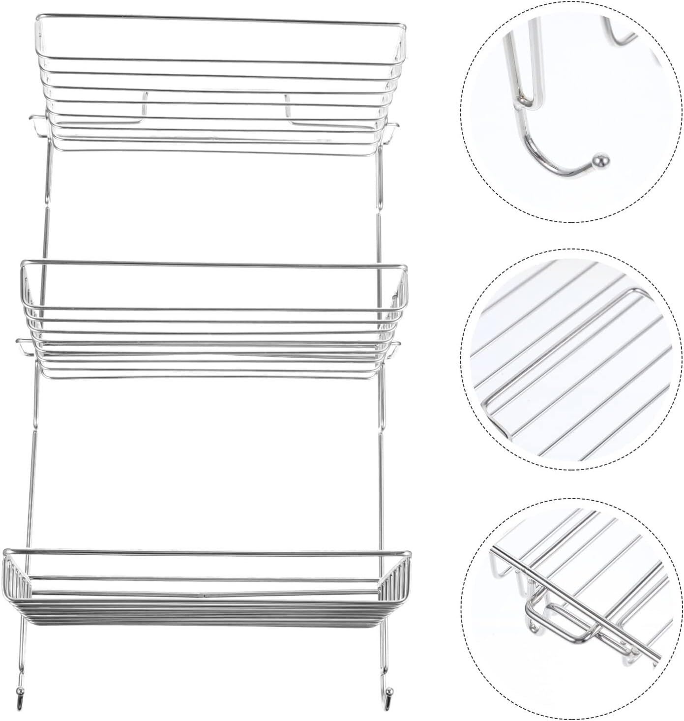 Cabilock Adhesive Wall Shower Rack with Smooth Edges
