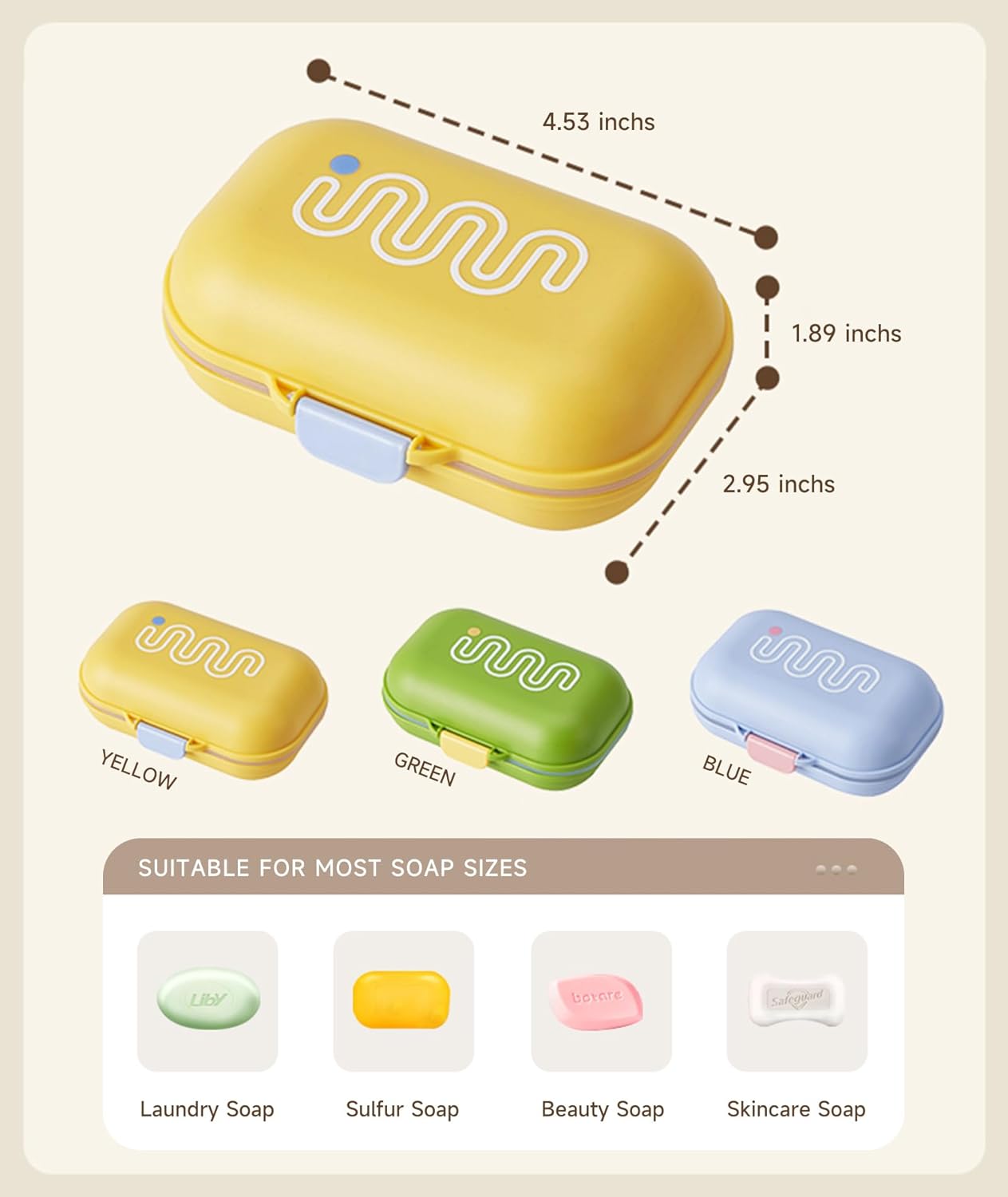 Travel Soap Case with Leakproof Lid and Drainage Tray 1
