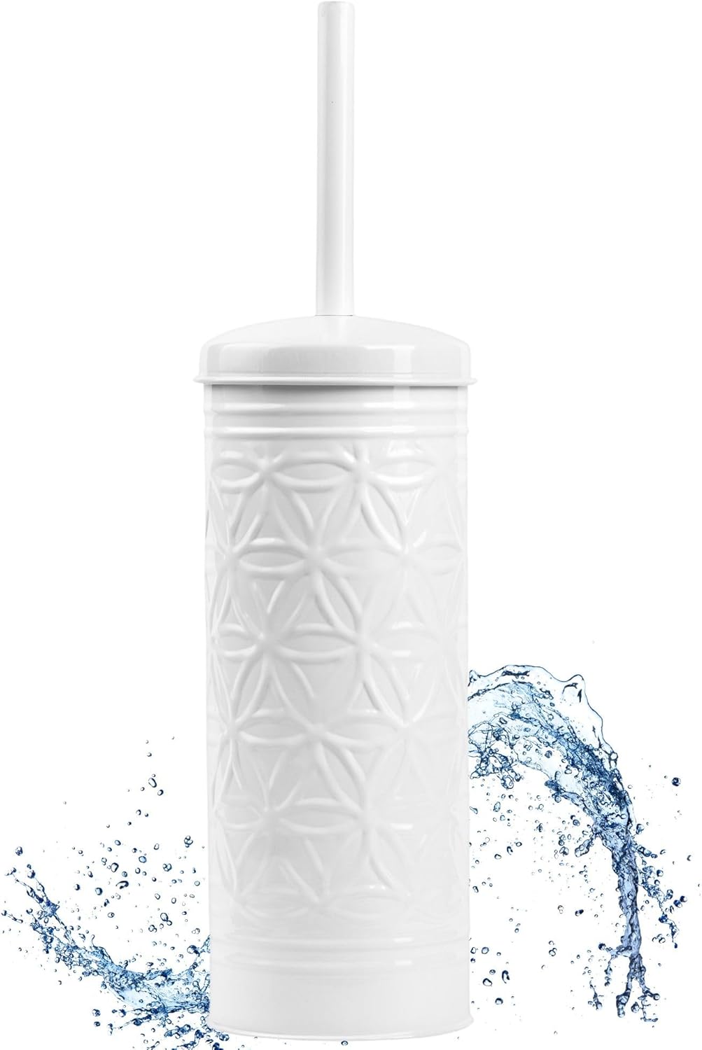 Autumn Alley White Toilet Brush with Holder Set