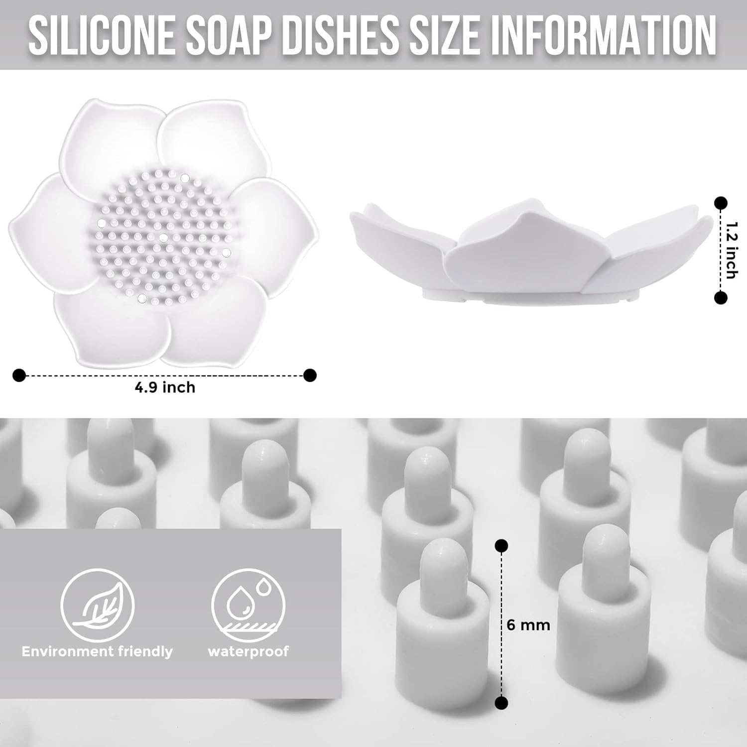WhistenFla 2 Pack Lotus Flower Shape Silicone Soap Dish