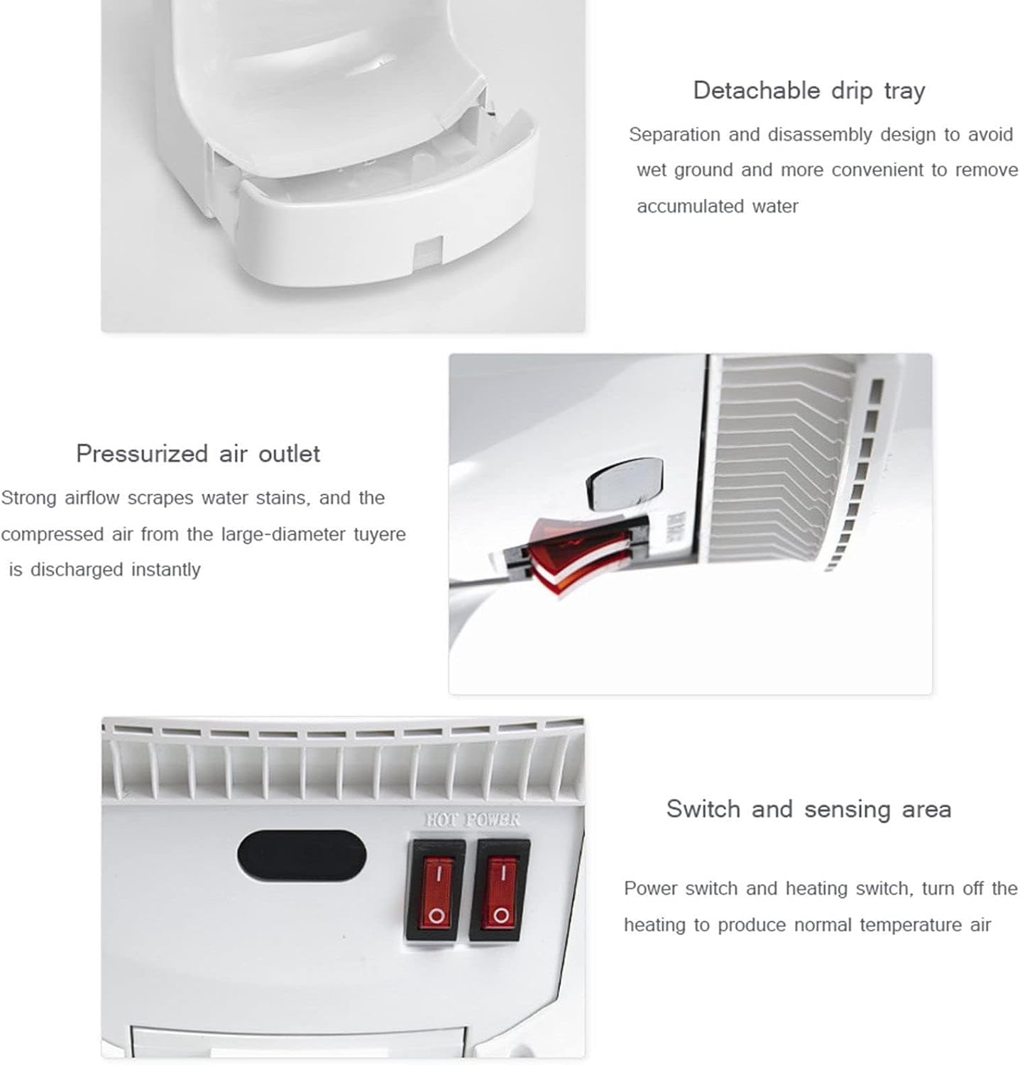 QIANMEI 1200W High Speed Hand Dryer with ColdHot Air and Auto Induction