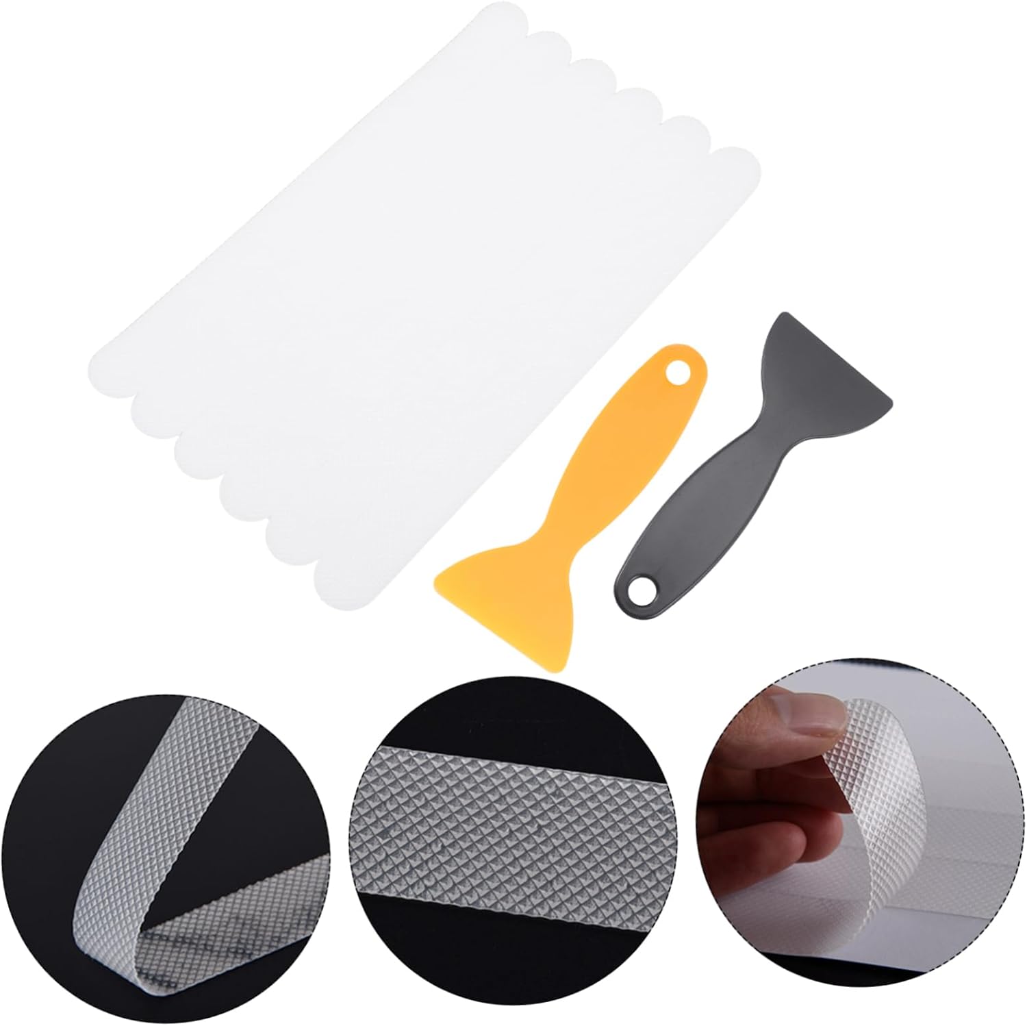 Non-Slip Bathtub Stickers with Scrapers 6pcs