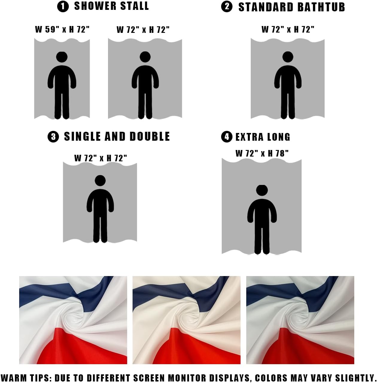 I Love USA 4th of July Flag Shower Curtain Set
