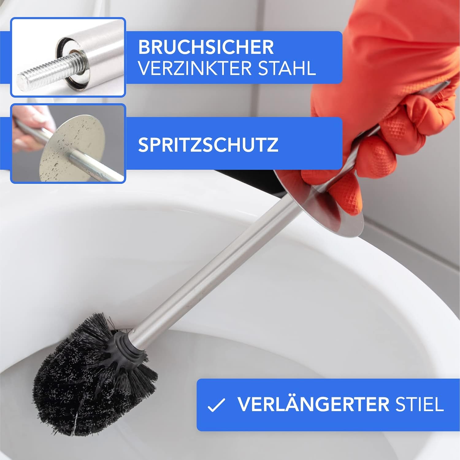 Bamodi Toilet Brush and Holder - Matt Black 1