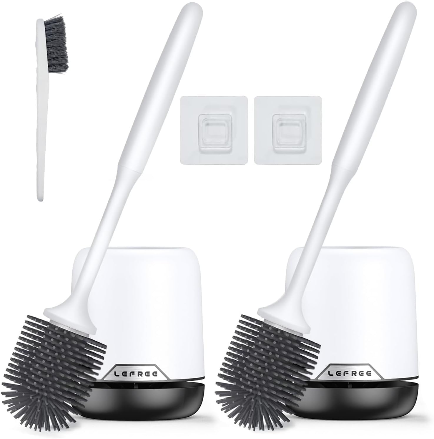 Lefree Toilet Brush Set with Ventilated Holder and Wall Mount Option