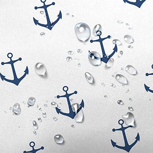 DYNH Nautical Anchor Shower Curtain Set 72x72 Inch Navy Blue