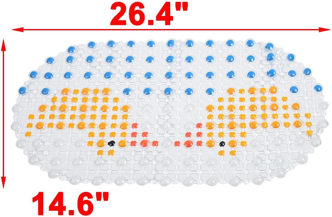 Qtqgoitem Rubber Duck Print Bath Mat Pad 67x37cm