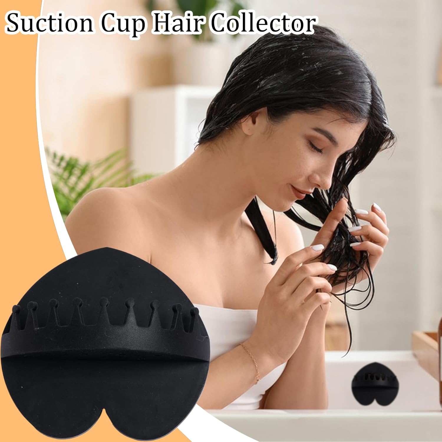 Silicone Bathtub Hair Catcher with Suction Cup