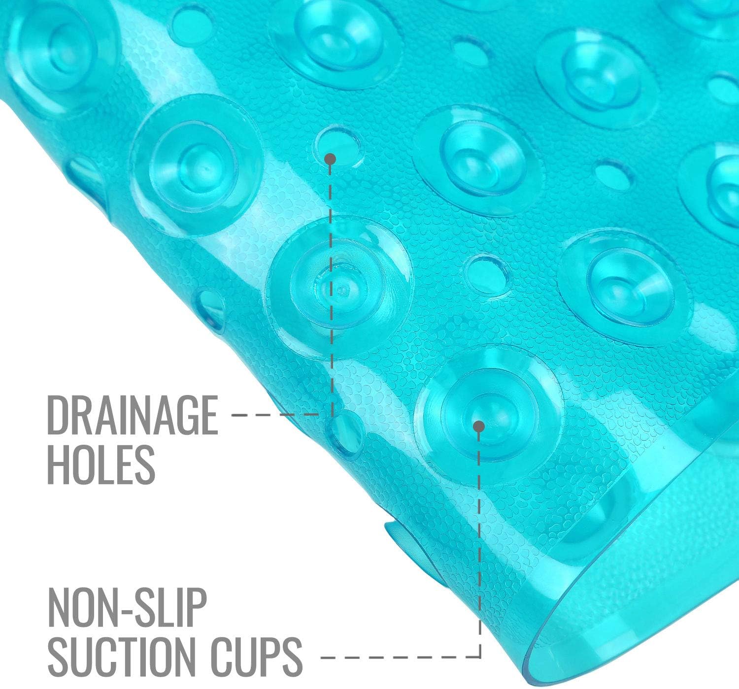 HealthSmart Extra Large Bath Mat with Suction Cups and Drain Holes
