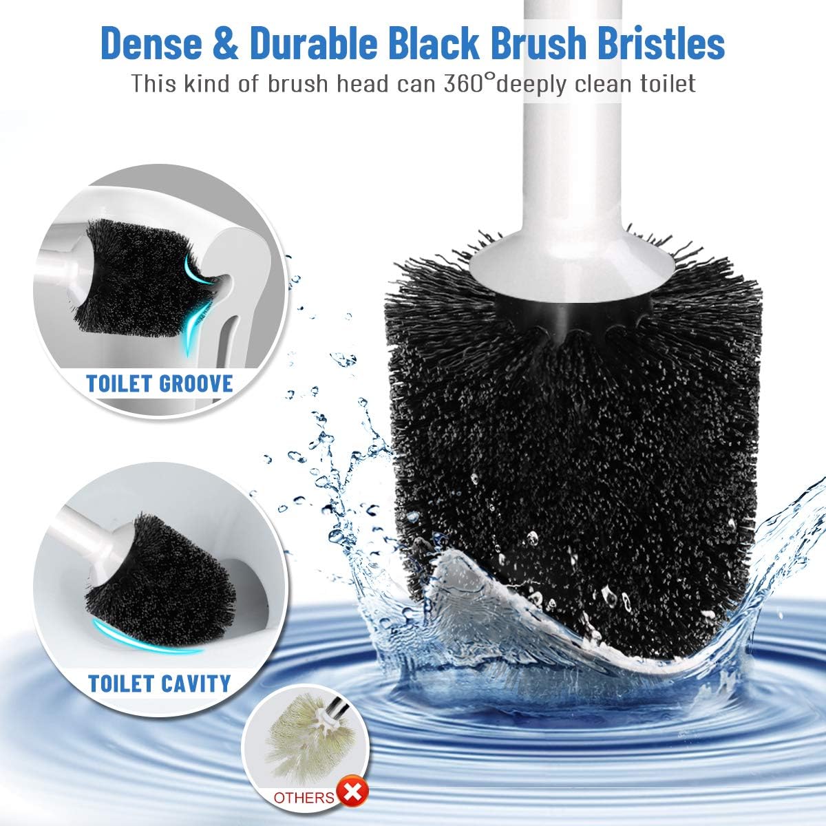 UPTRONIC 4 Pack Toilet Plunger and Brush Set