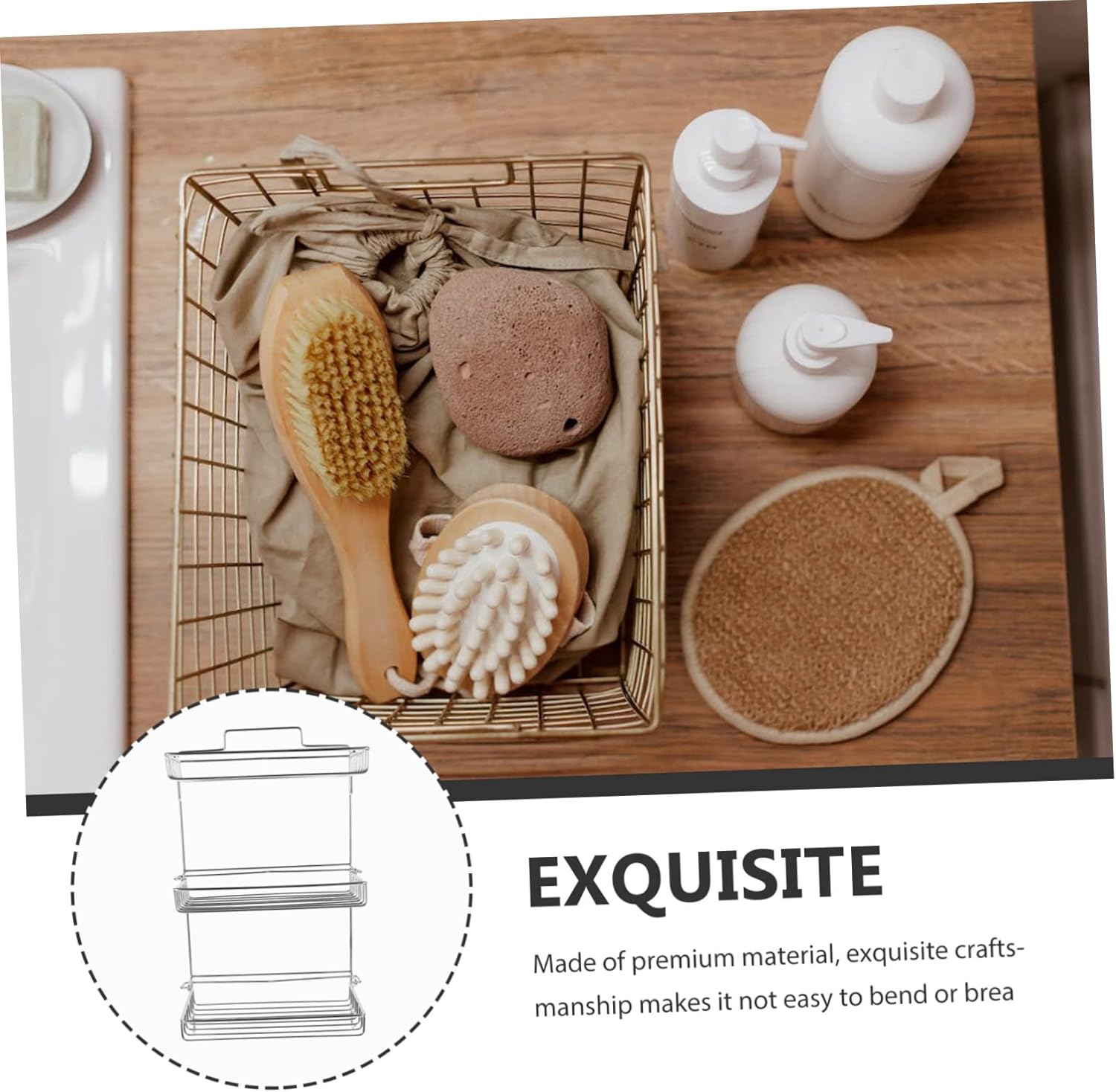 COSMEVIVI Stainless Steel Wall Mounted Shower Caddy