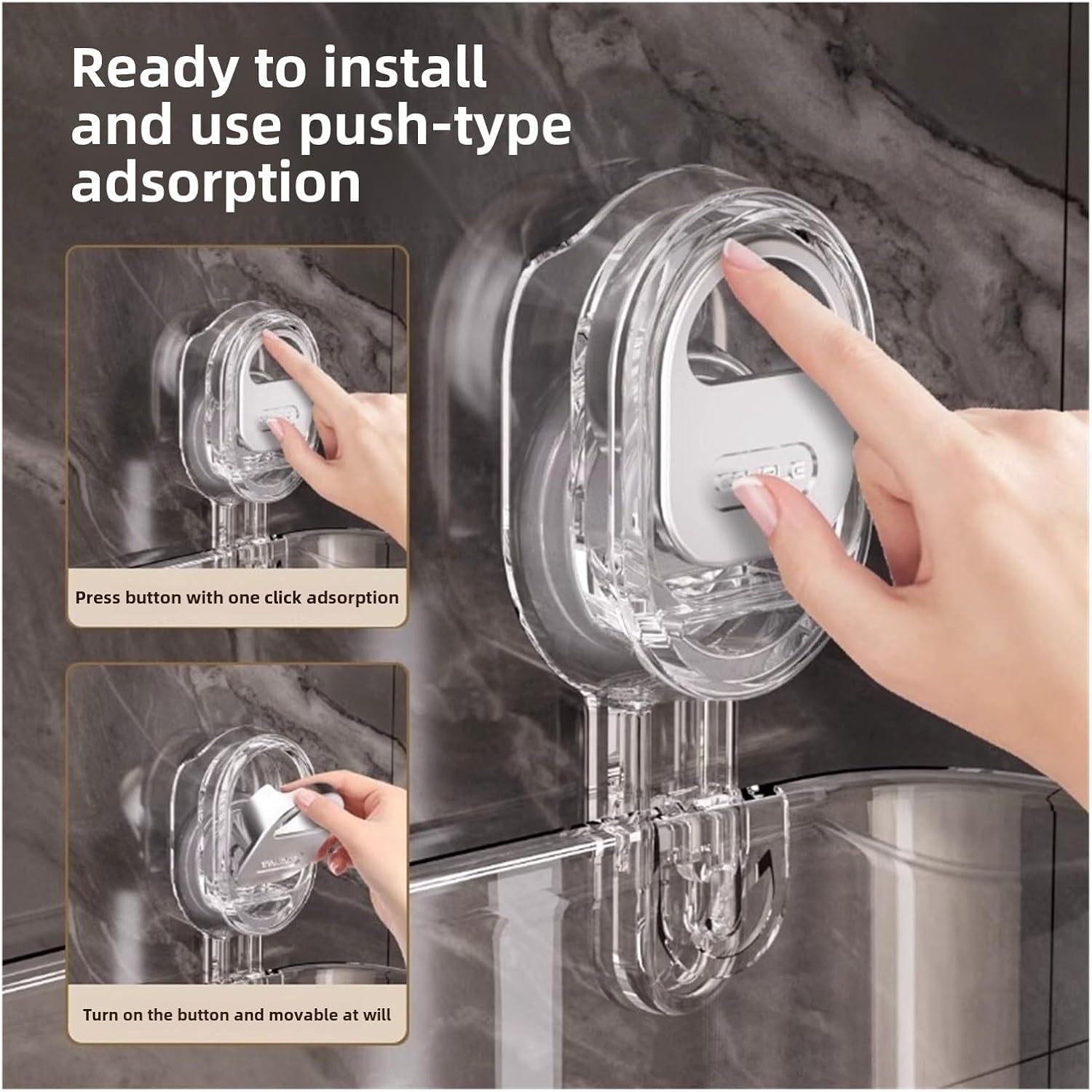 No Drill Bathroom Suction Storage Box with Large Capacity