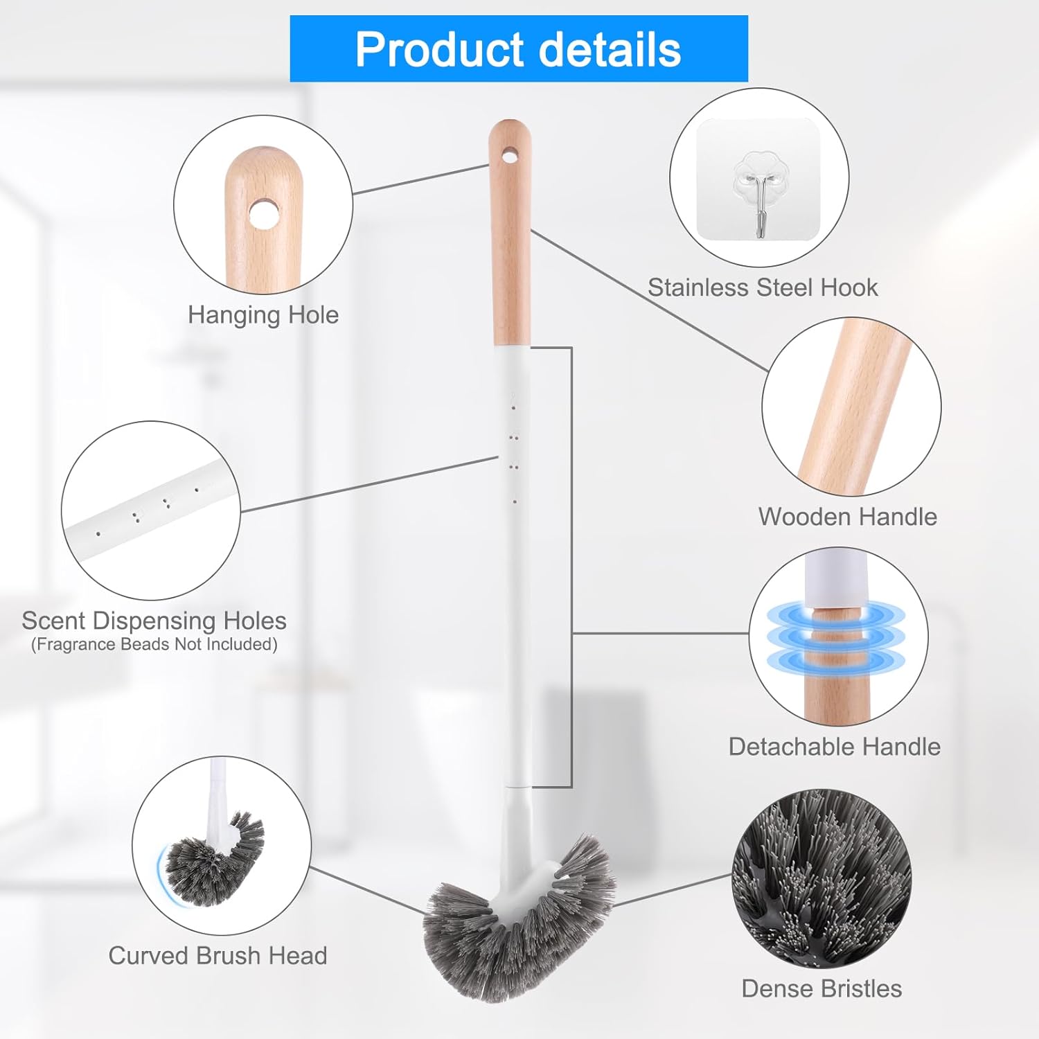 SAYAPE Toilet Brush Set with Crevice Cleaners 3 PCS