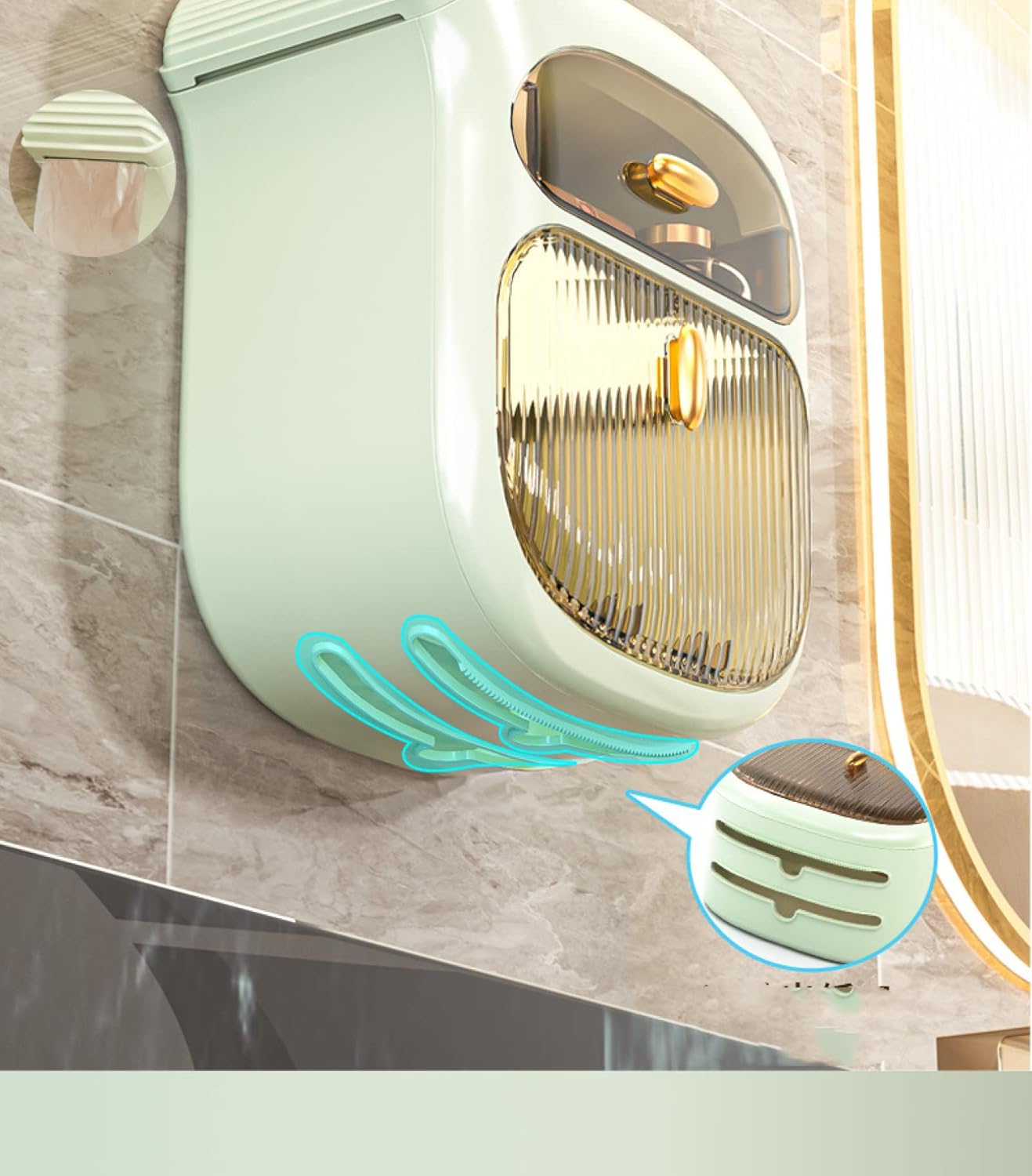 Perforation-Free Wall-Mounted Toilet Tissue Box Orange