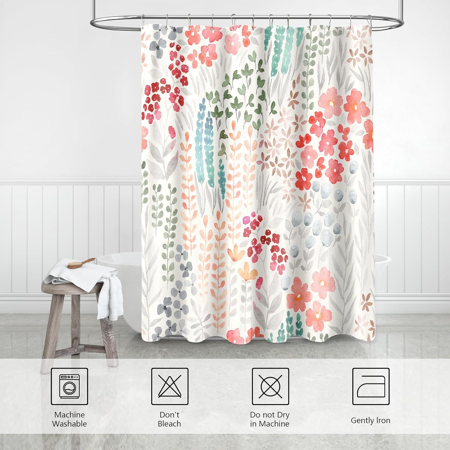 MAYZUS Small Stall Shower Curtain Set 36x72 Inch