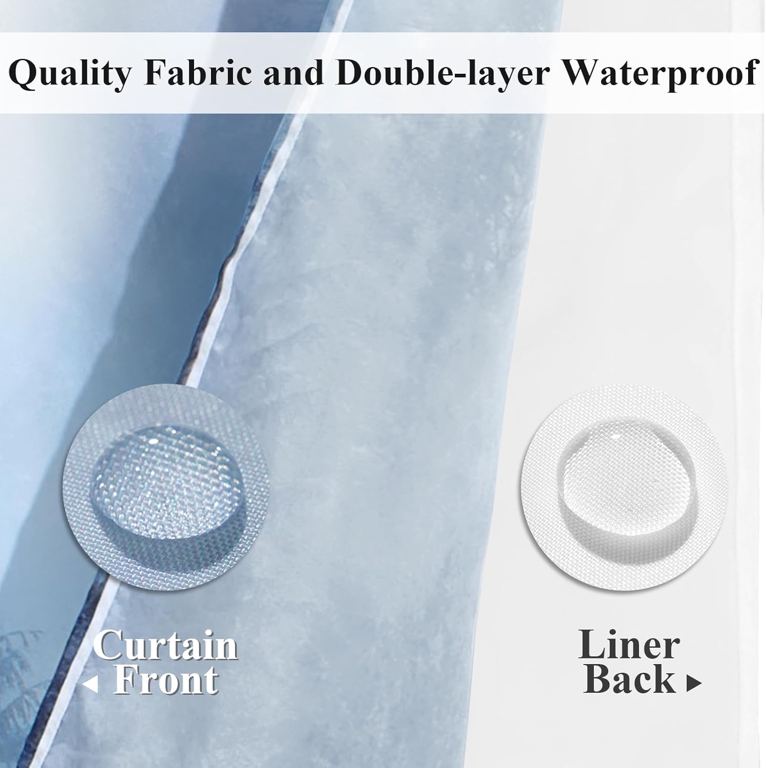 ORTIGIA Misty Forest Shower Curtain Set with Liner and Hooks 1