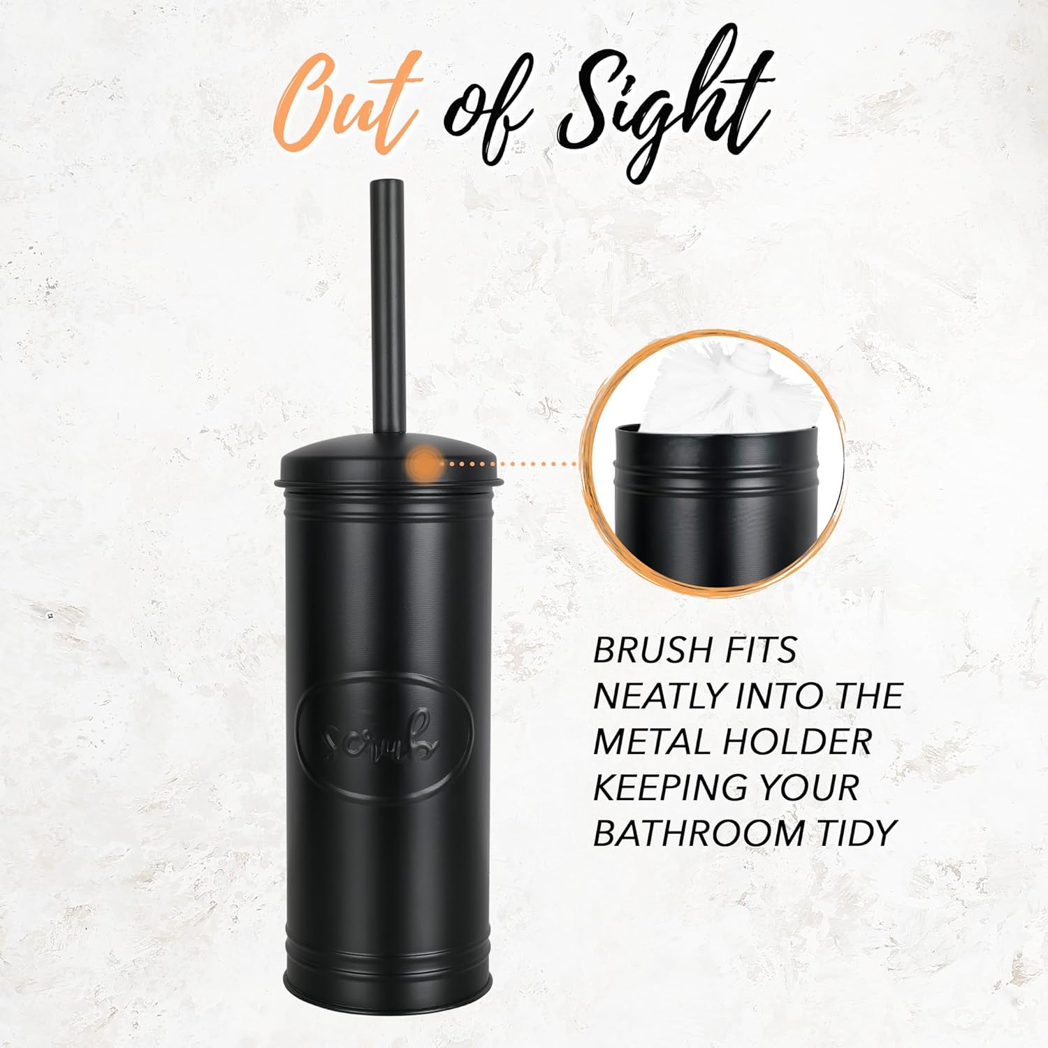 Autumn Alley Matte Black Toilet Brush with Holder Set