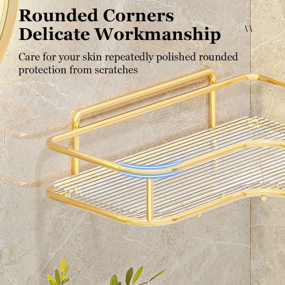 ANNBKA Shower Caddy Acrylic Corner Shelf Organizer Without Drilling