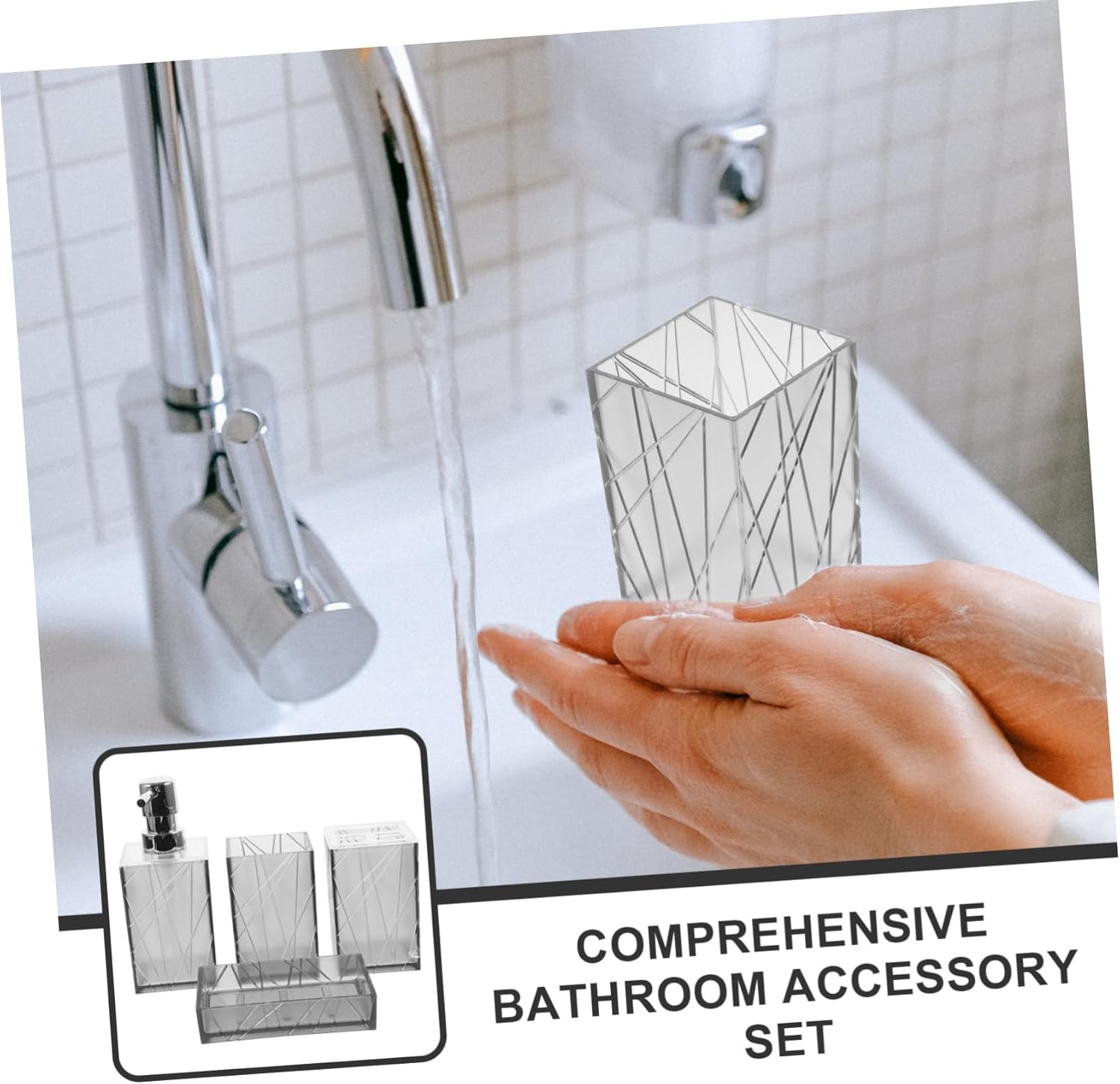 Yardenfun 1Set Transparent Bathroom Accessory Set 1