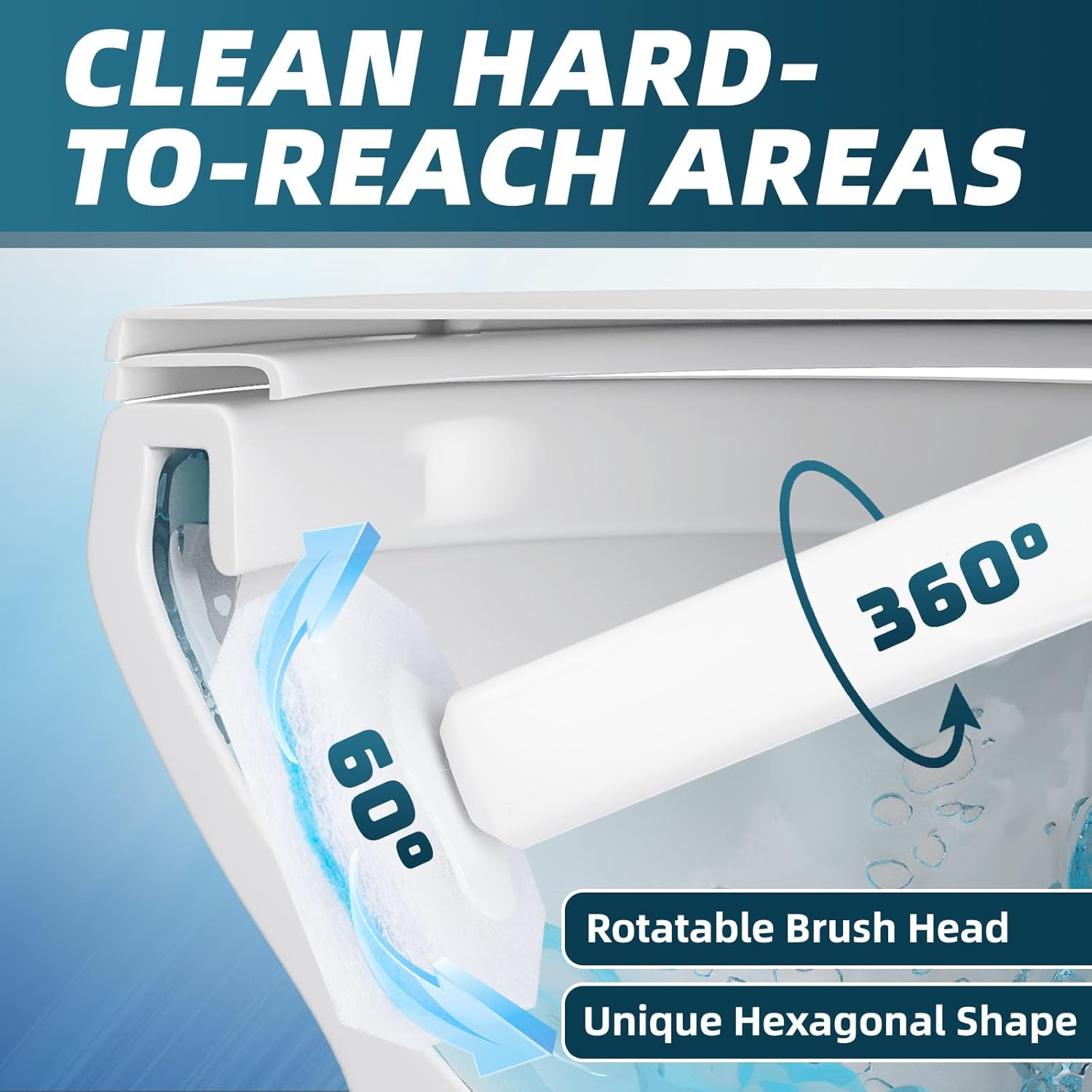 RLOW Disposable Toilet Brush Set with 20 Refills