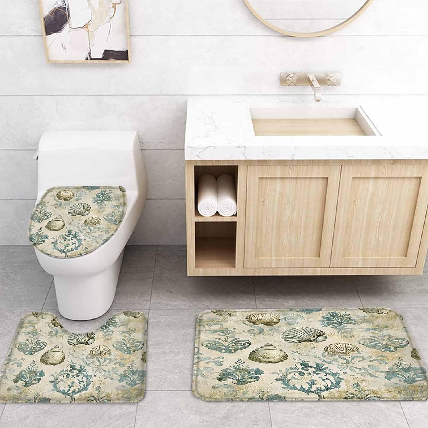 ZOE GARDEN Vintage Coastal Bathroom Set