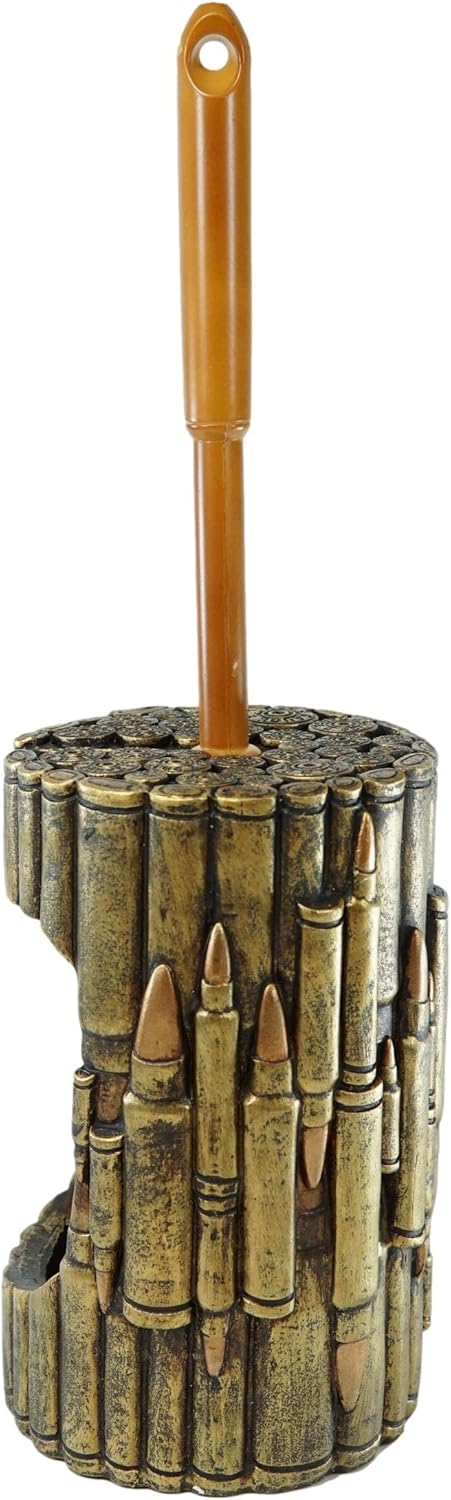 Ebros Gift Rustic Western Ammo Bullets Toilet Brush Set
