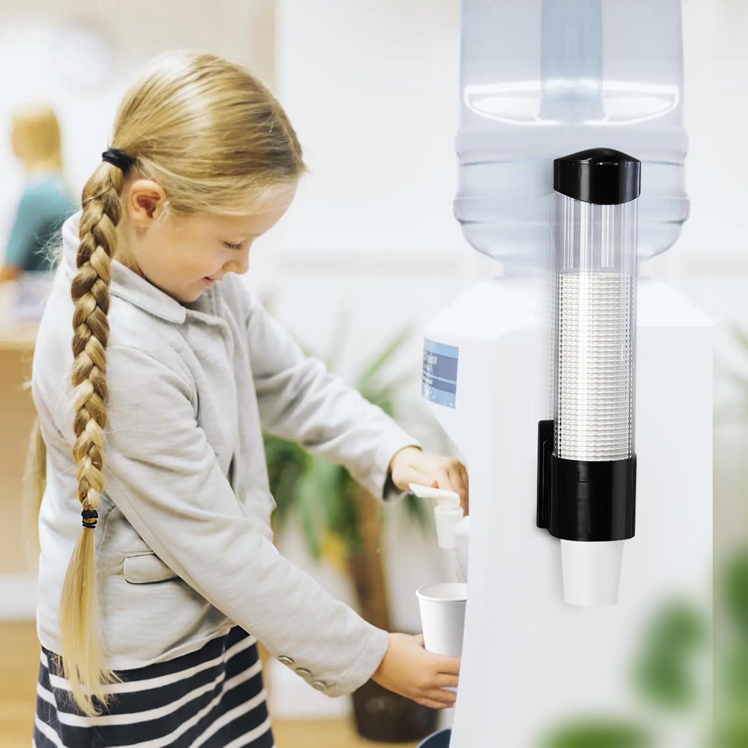 Samhe Medium Pull Cup Dispenser Black 16 Tube Length