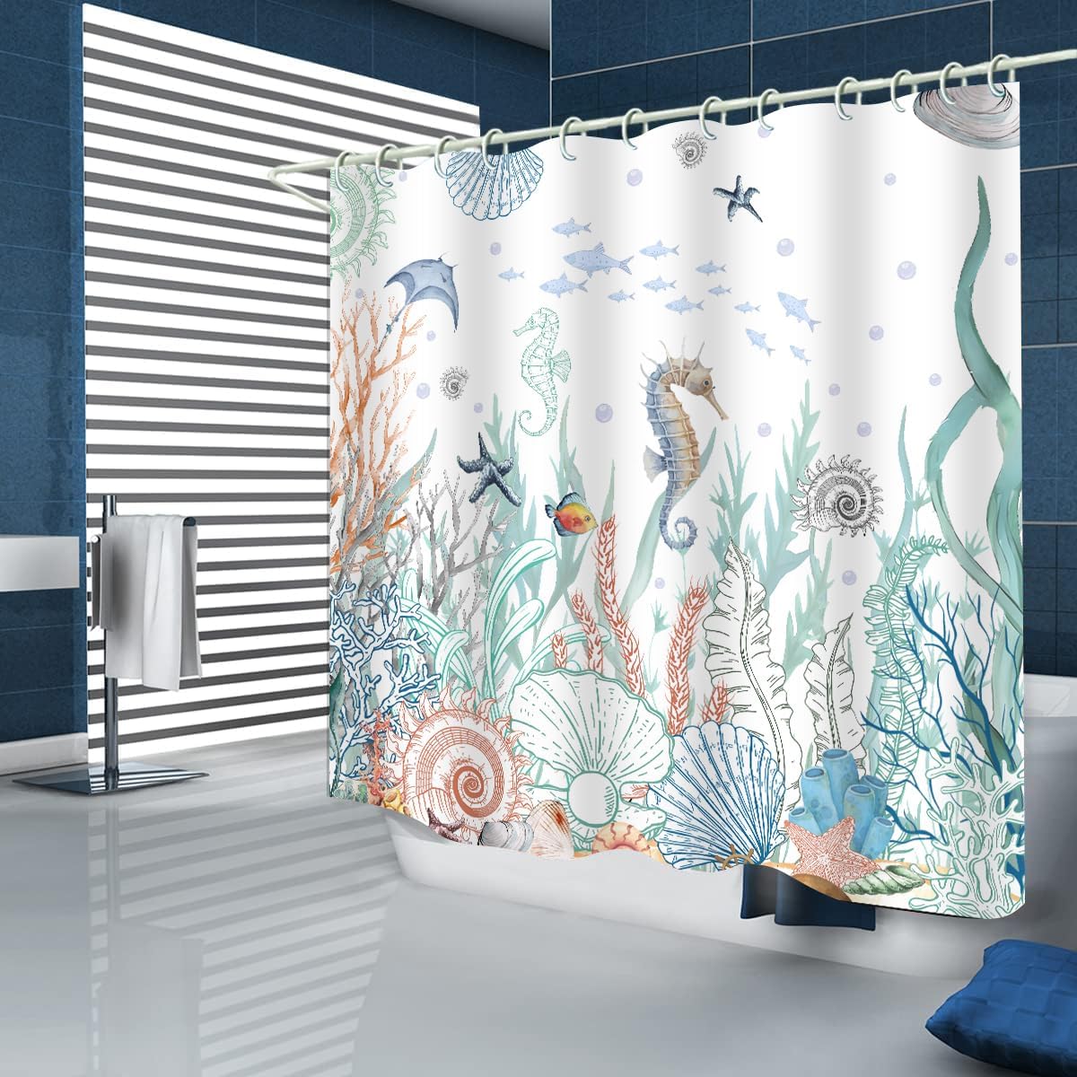 PAEOT Nautical Coastal Shower Curtain Set