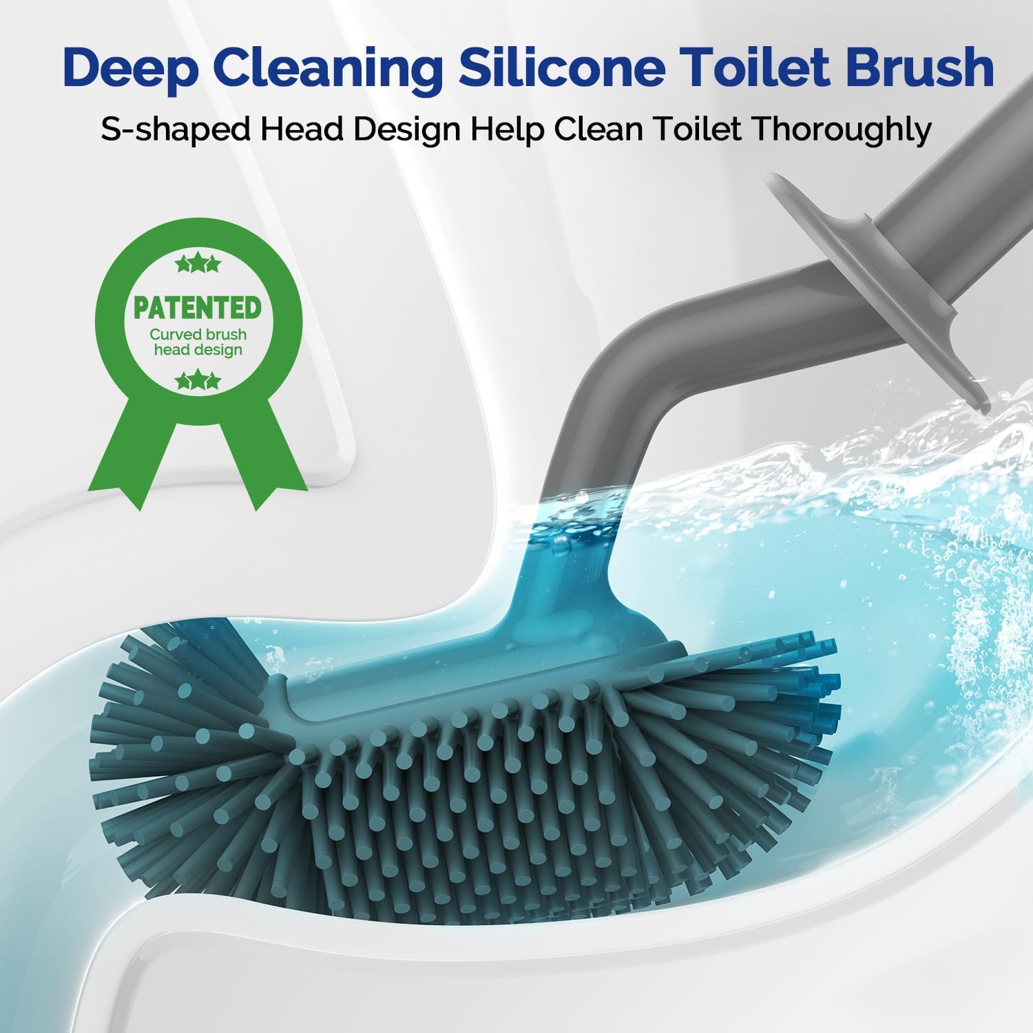 HAMITOR Toilet Brush Holder Set Gray