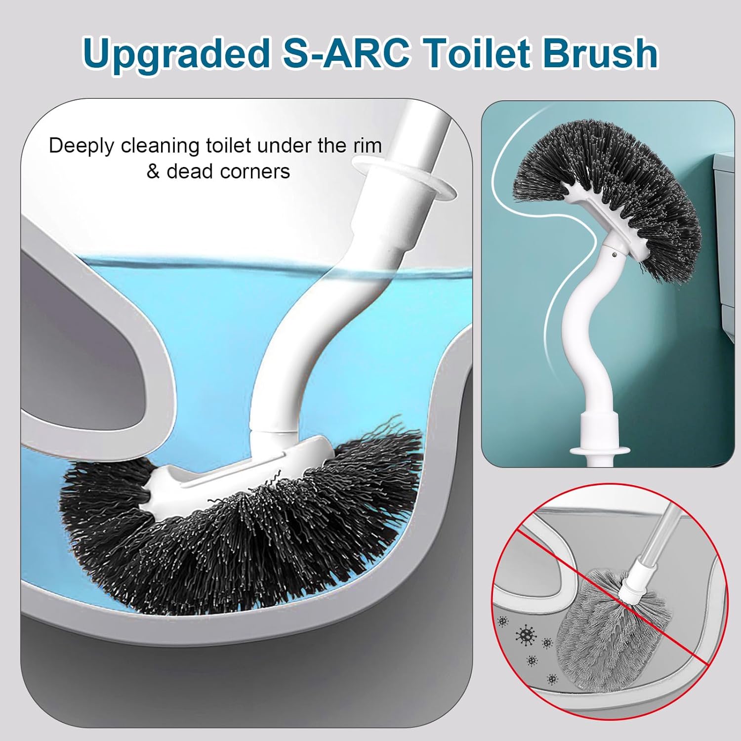 BKCOYSJ Toilet Brush Set 3 Pack with Holder 1