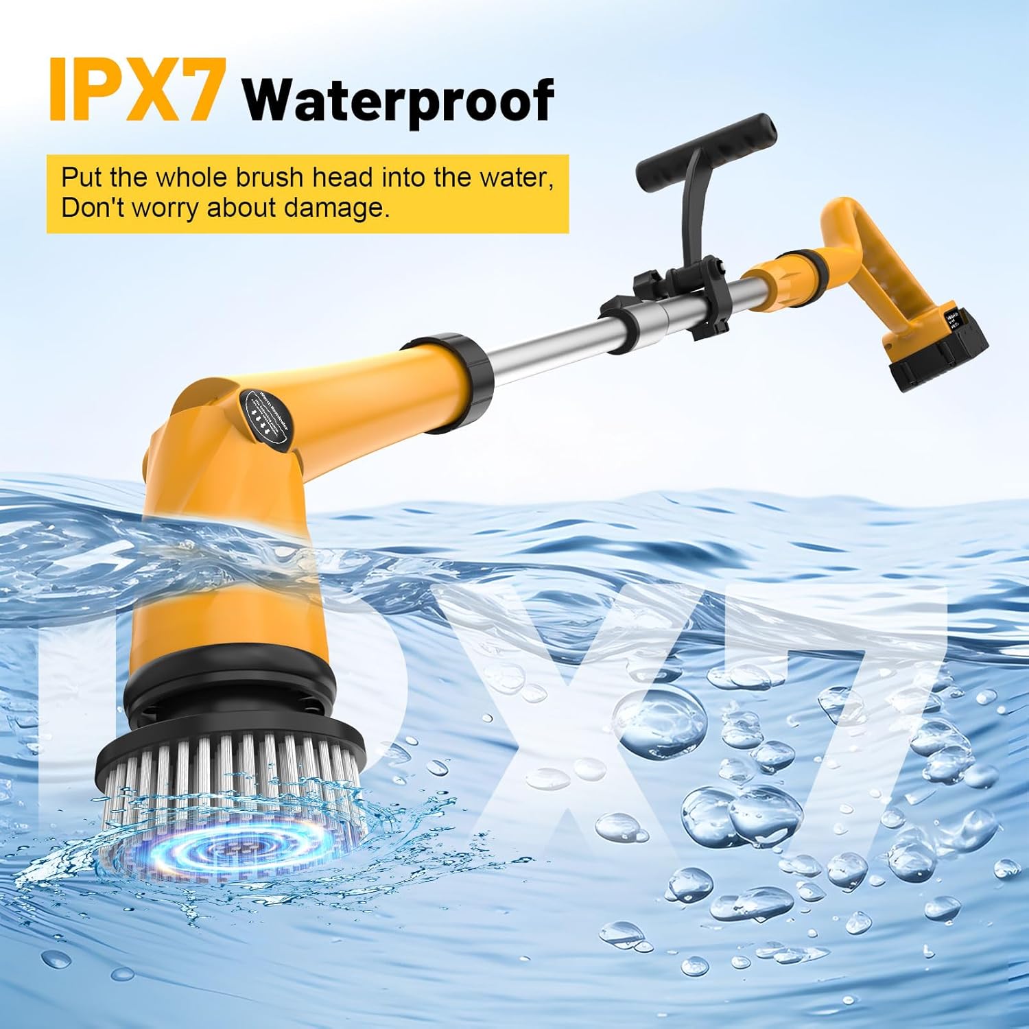 Denqir 1500 RPM Electric Spin Scrubber for Dewalt 20V Battery No Battery