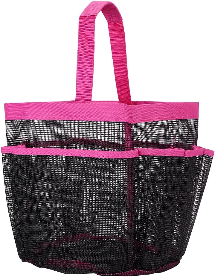 SIQITECHNO Mesh Shower Caddy with 8 Pockets Portable Tote Bag