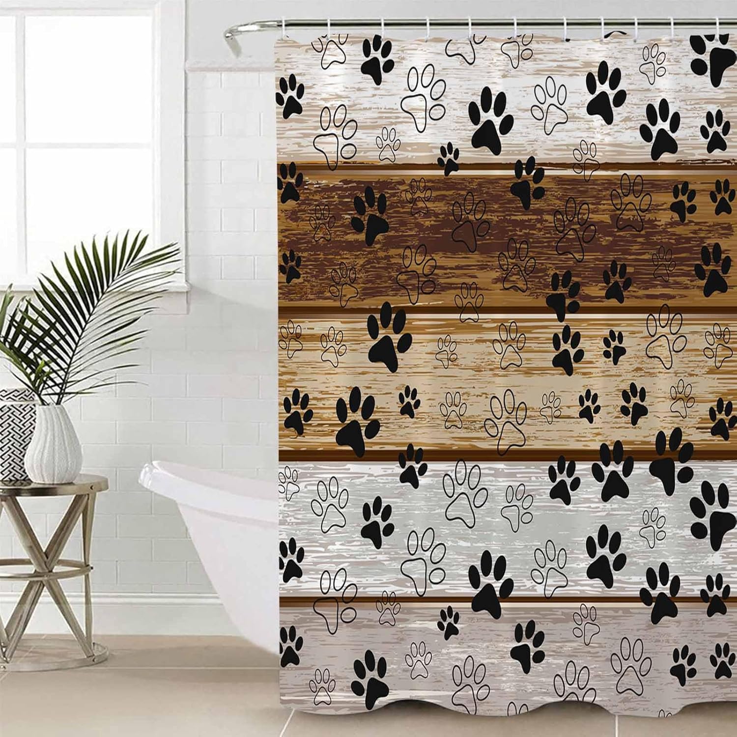 ZOE GARDEN Farmhouse Paw Print Bathroom Set 1