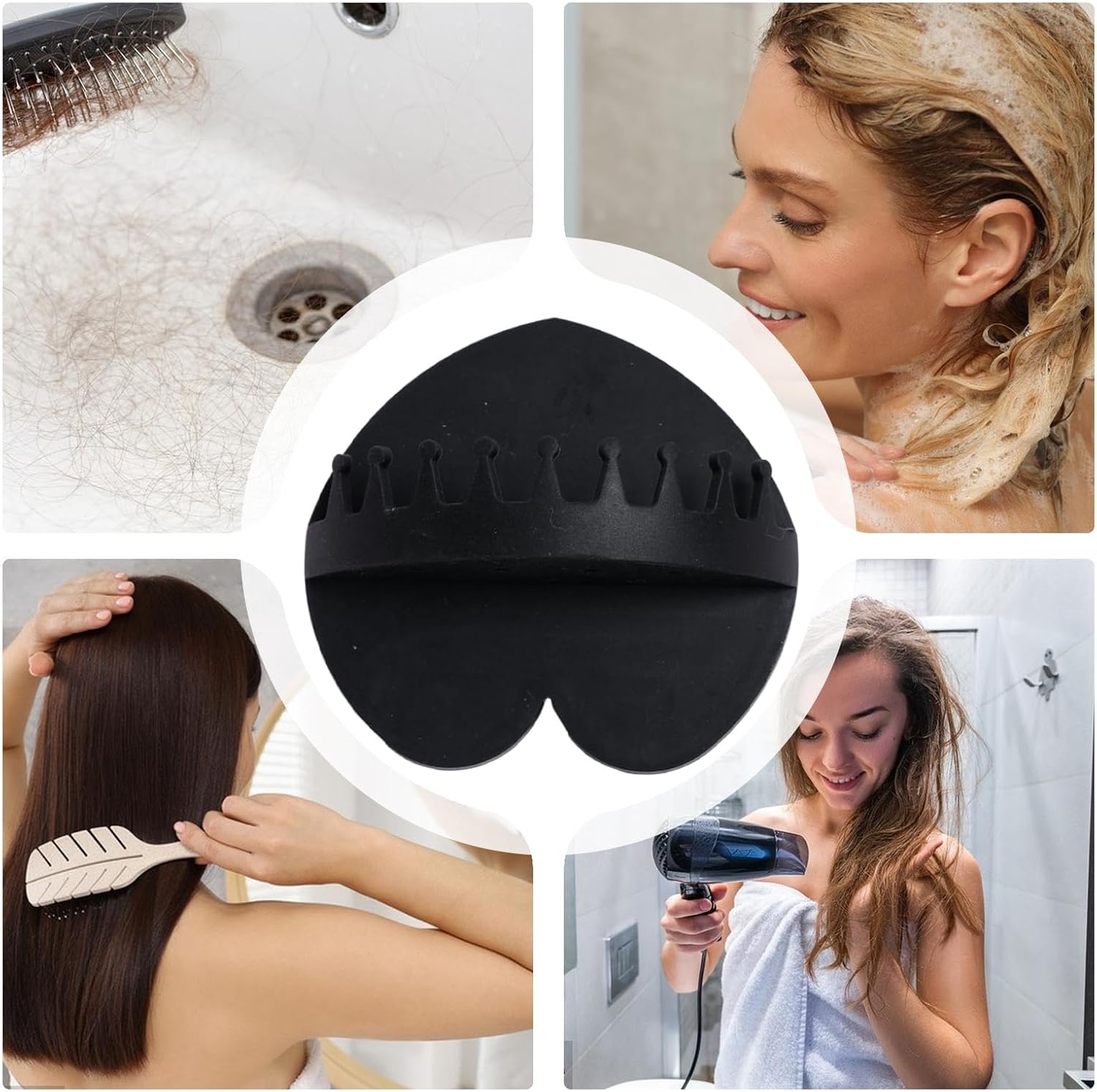 Silicone Bathtub Hair Catcher with Suction Cup