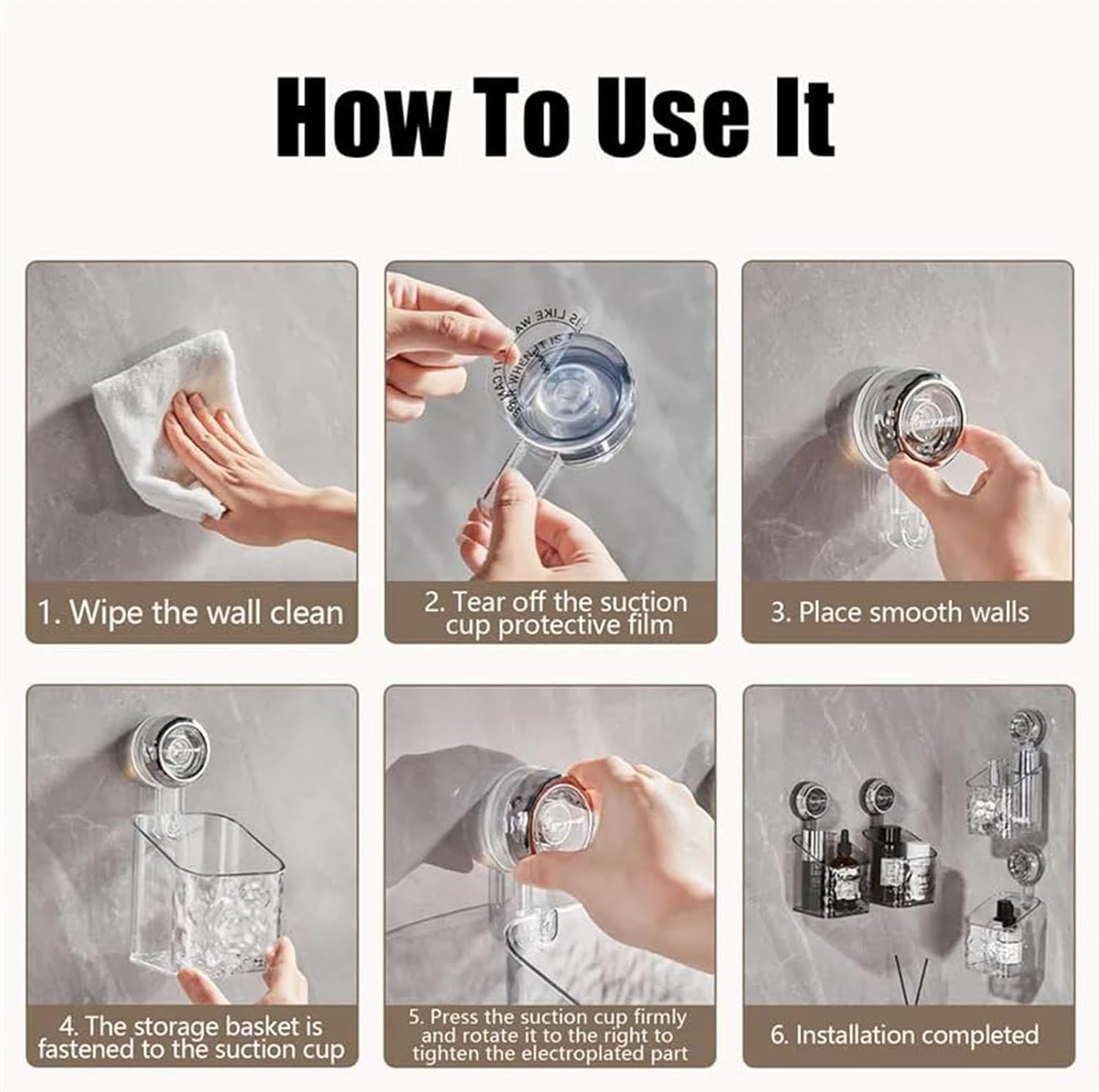 Light Luxury Style Suction Cup Shower Caddy
