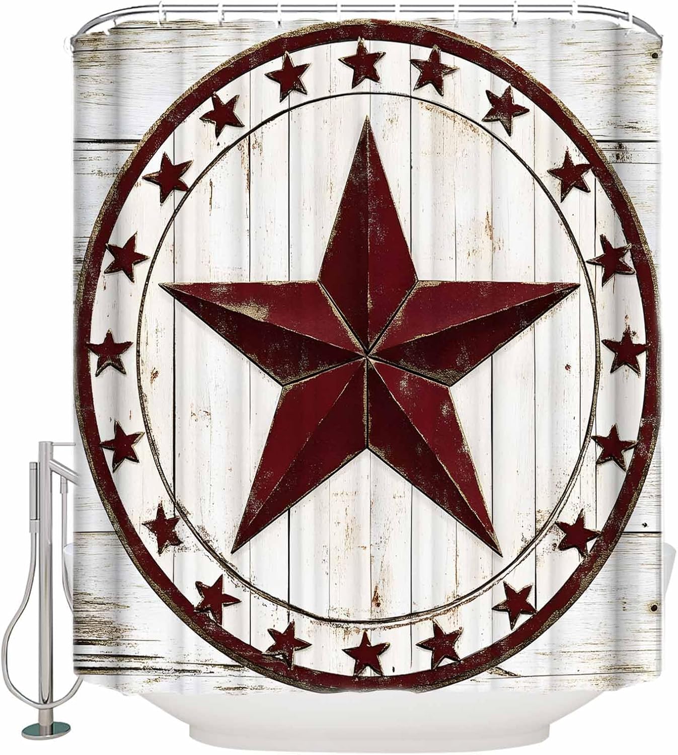 ZOE GARDEN Rustic Country Shower Curtain Set 72x72 1