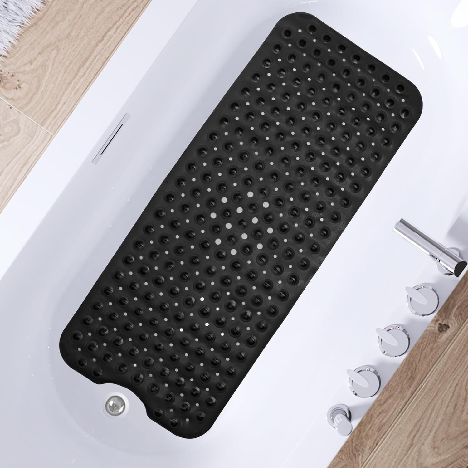 SVNR Non Slip Bathtub Mat with Drain Holes and Suction Cups